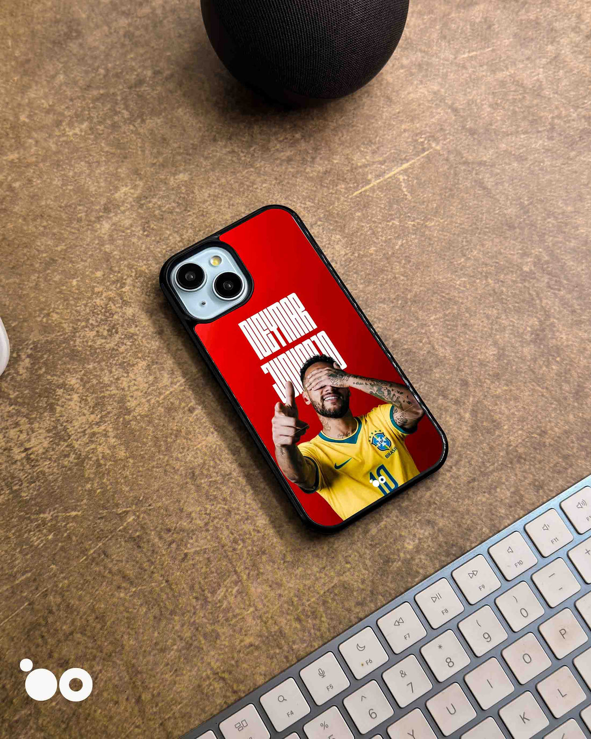 Neymar Brazil Iconic iPhone case featuring Neymar Jr in a yellow Brazil football jersey with white typography on a red background