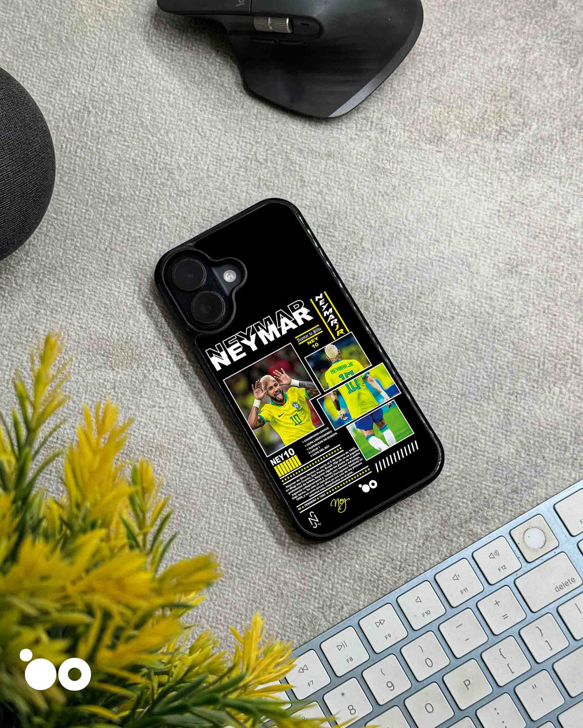 Neymar Brazil 10 Archive iPhone case featuring Neymar Jr in Brazil's yellow No. 10 jersey with football photo collage