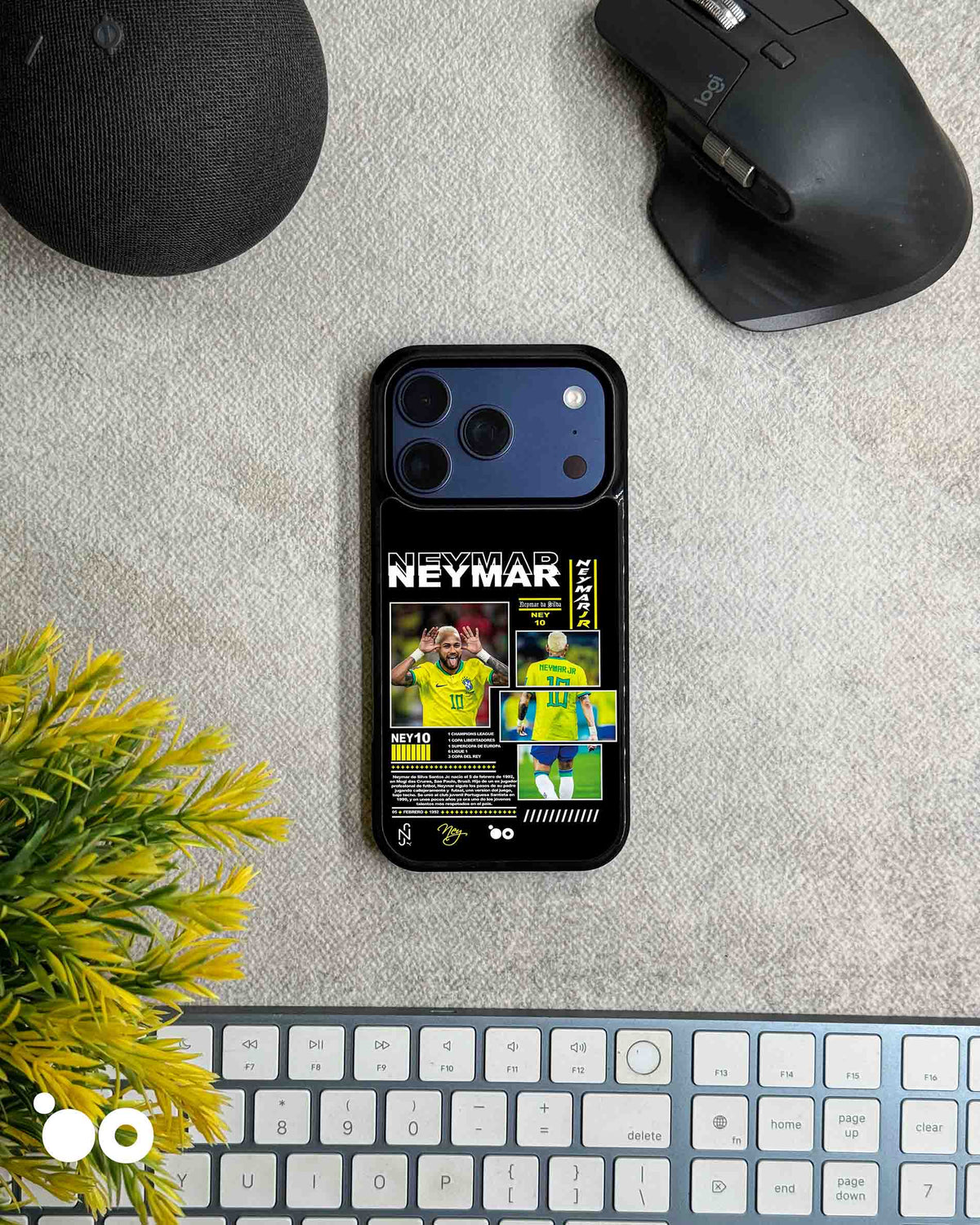 Neymar Brazil 10 Archive iPhone case featuring Neymar Jr in Brazil's yellow No. 10 jersey with football photo collage