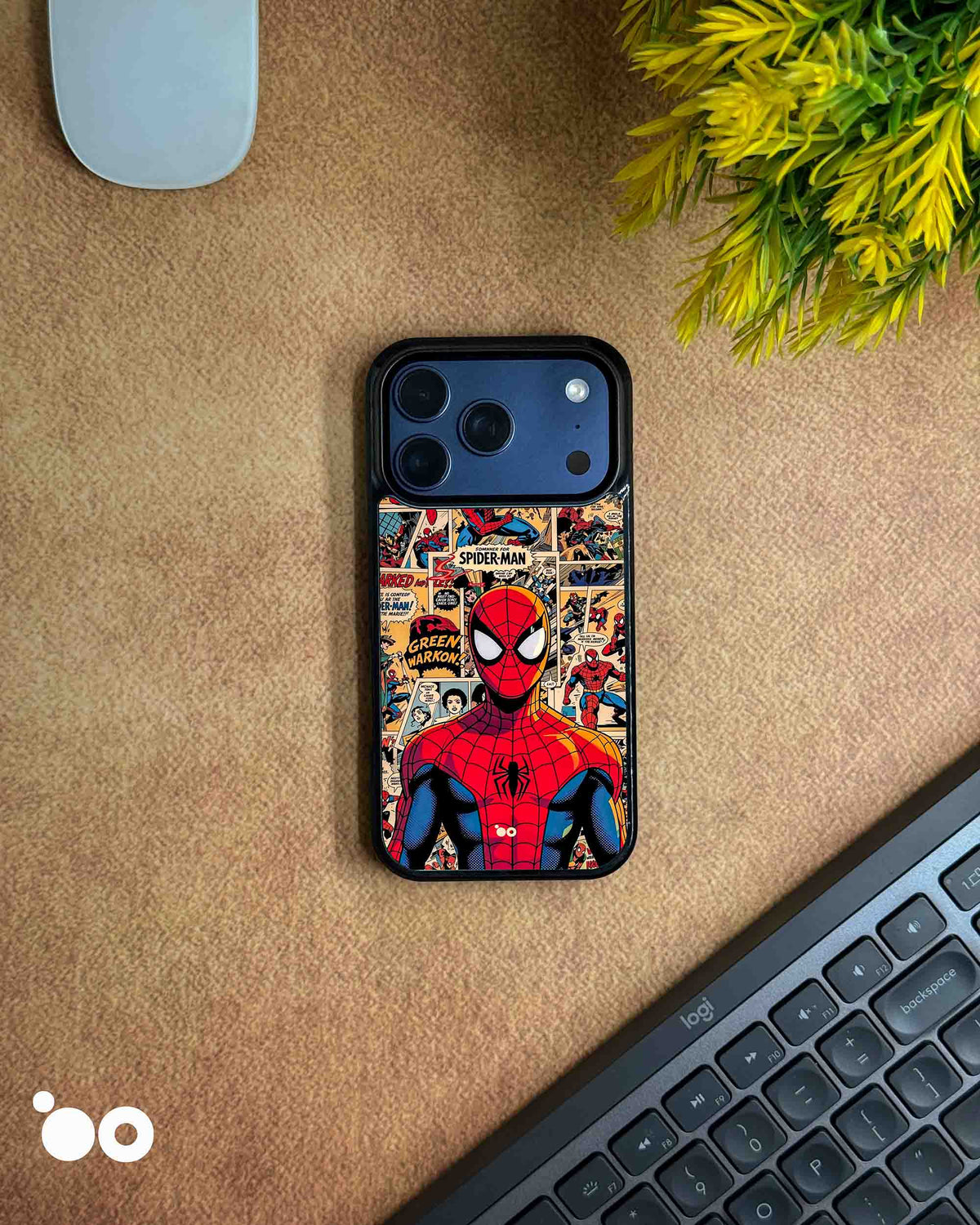 Spider-Man Classic iPhone case featuring bold red and blue superhero artwork with vintage Marvel comic-book panels